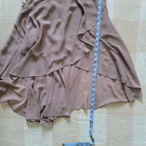 y2k Fairy Boho Regency Whismy Off The Shoulder Brown Embriodered Cocktail Dress - Picture 11 of 16